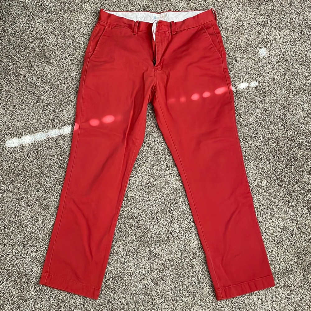 Mens Orange Chino Pant - 33x30 slim fit - J Crew